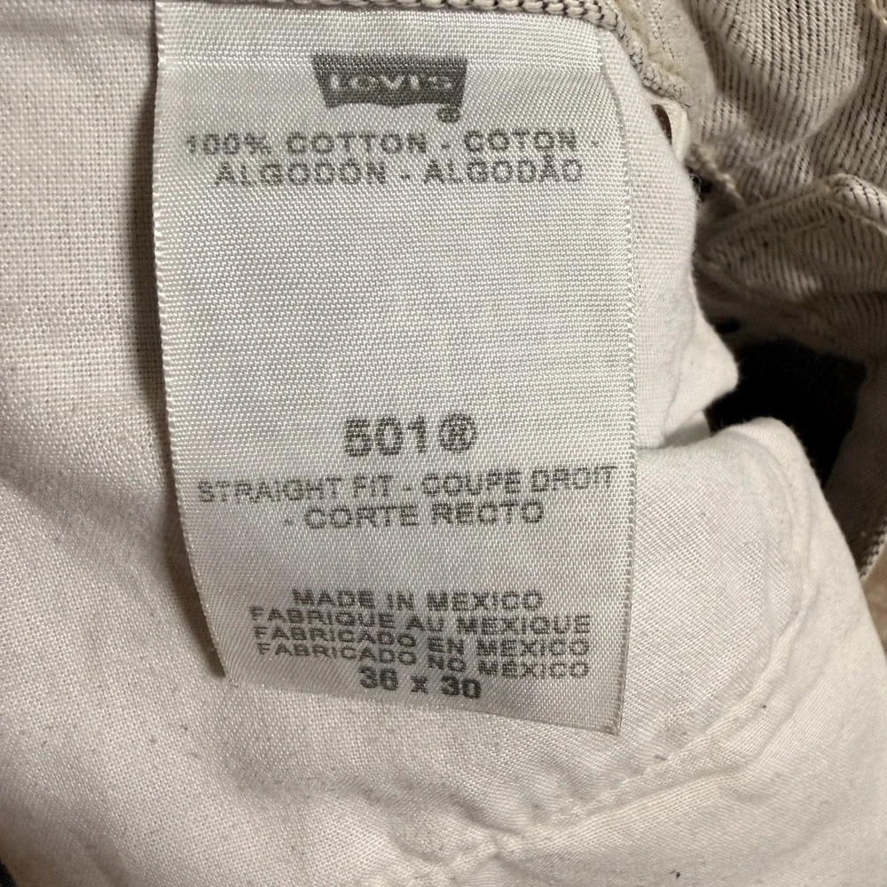 Vintage Levis 501 XX Jeans Men's 36x30 Gray Denim Button Fly Straight